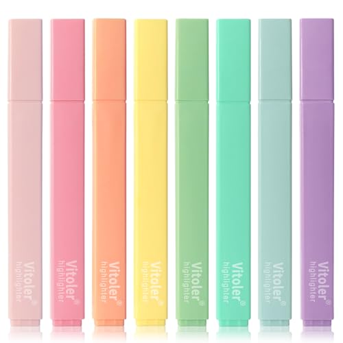 Vitoler Bible Highlighters No Bleed, Assorted Colors,Aesthetic Cute 8 pack | Assorted Color,Cute Pastel,high quality for bible study,books,journal,writing,school office - color: Bible Colours, size: 8