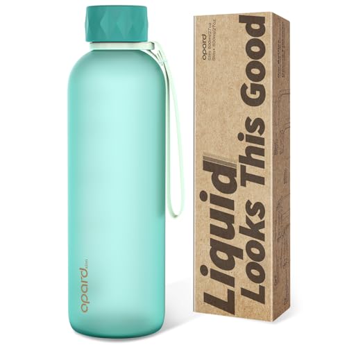 Opard Slim Pro Water Bottle 27oz, Plastic Water Bottle BPA-Free, Facetted Rubberized Monocap, Leakproof Screw Top, Aqua Green Bottle Reusable for Travel School Sport Gym Hiking - color: Aqua Green, size: 27 oz