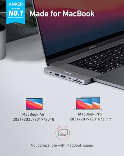 (Used) Anker USB C Hub for MacBook, 7-in-2 USB C to C Adapter, Compatible with Thunderbolt 3 Port, 100W Power Delivery, 4K HDMI, USBC& 2 USB-A Data Ports, SD and microSD Card Reader - style: 7-in-2 4K@30Hz
