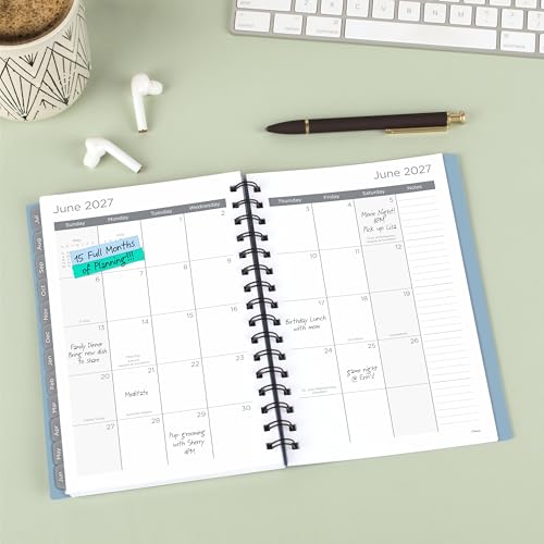 Mead Planner 2026-2027 Weekly & Monthly Academic 15-Month April-June, 5.5" x 8.5", Composure Blue (CAW42020) (Pack of 12) - color: Composure Blue, size: 5.5"W x 8.5"H (Pack of 12), style: 2026-2027