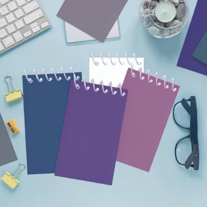 8 Pack Blue Purple Tone Spiral Notebooks, Mini Pocket Notepads, Solid Color Aesthetic Notebooks for School, Office, Journaling, Gifts