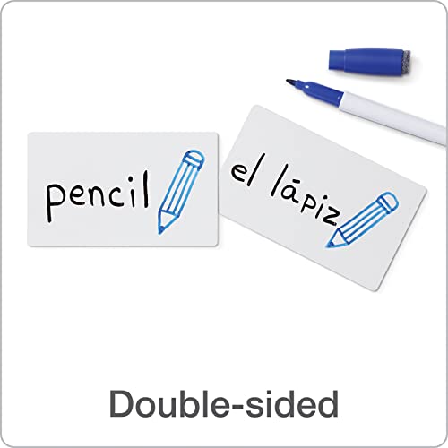 Oxford Dry Erase Index Cards, 3x5 Blank, Reusable Flash Cards, Double Sided Dry & Wet Erase Cards for Gaming, Study or Vocabulary, 100-Pack (63515) - style: 100 Blank