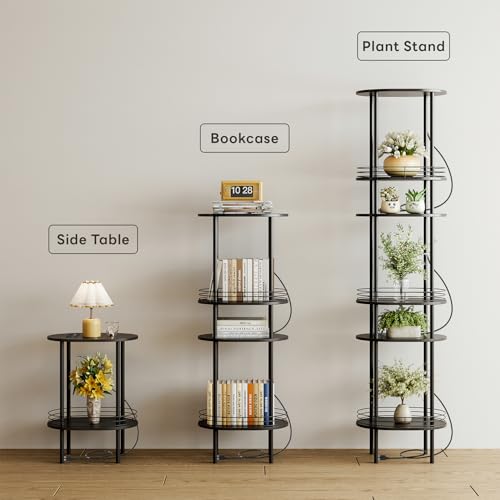 DGSANDGO Side Table with Charging Station,Side Tables Living Room,Nightstand with USB Ports and Outlets,Samll End Table for Small Space,Living Room,Bedroom, Nursery,(1PC,Black) - color: Black Power Outlets