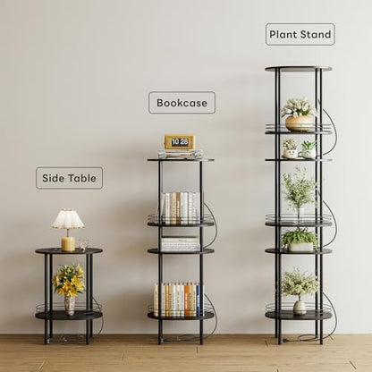 DGSANDGO Side Table with Charging Station,Side Tables Living Room,Nightstand with USB Ports and Outlets,Samll End Table for Small Space,Living Room,Bedroom, Nursery,(1PC,Black) - color: Black Power Outlets
