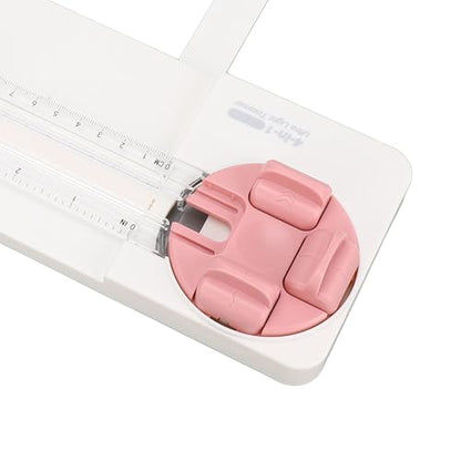 Paper Cutter Portable Paper Trimmer Cutter 4 in 1 Paper Trimmer Scrapbooking Tool Paper Trimmer with 45 to 90 Degree Angle Measuring (Rose) - color: Rose