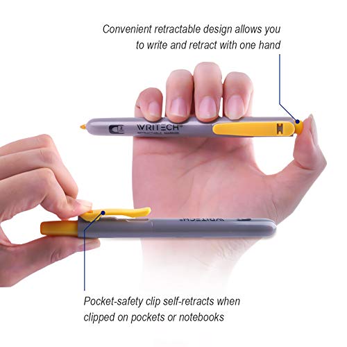 WRITECH Retractable Permanent Markers Assorted : Fine Point Marker Pen,12 Count