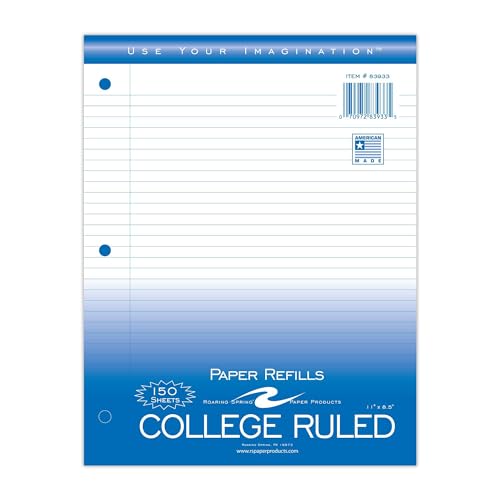 Roaring Spring Filler Paper, College Ruled, 8.5" x 11", 150 Sheets (Pack of 1)
