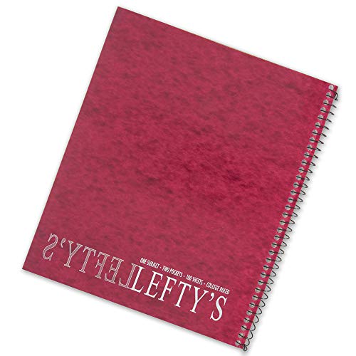 Left-Handed College Ruled Notebook Printed with "Lefty" on the Cover, Set of 3, Assorted Colors