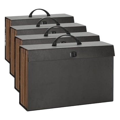 Smead A-Z and Subject Expanding File Box, 19 Pockets, Printed Alphabetic (A-Z)/Subject, Latch Closure, Legal Size, Black (70804) (Pack of 4) - color: Black, size: Legal (Pack of 4)