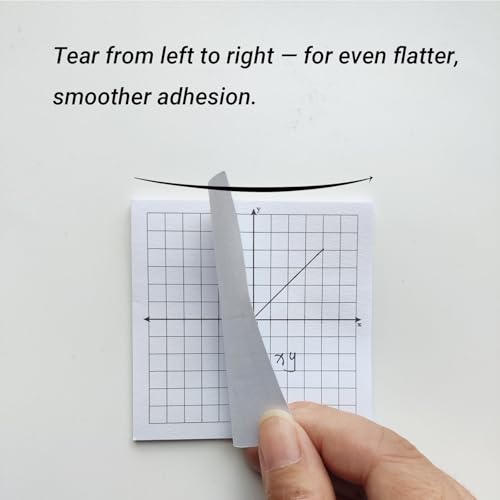 Graph Paper Sticky Notes - 6 Pads for Students, 3x3 Inch, Notepad with Math Quadrants and Grid Lines, Homeschooling Tools, Peels Off Cleanly, White