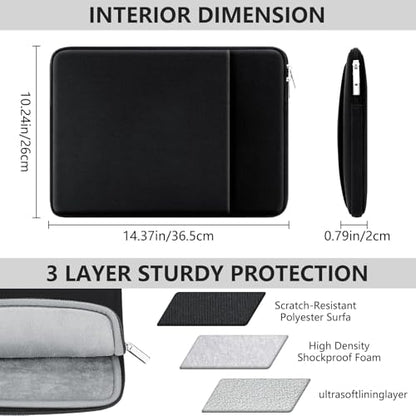 16 inch Laptop Sleeve Case Shockprook Lightweight Padded Protective Cover Bag Compatible with MacBook Pro 16 inch M1 M2 M3 M4 2019-2024, Black - color: Black, size: 16"