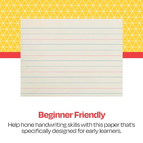 School Smart Zaner-Bloser Writing Paper, Handwriting Practice Lined Paper, Grade K Learning, 1-1/8 Inch Rule, 10-1/2 x 8 Inches, 500 Sheets (Pack of 10) - size: 10.5" x 8" (Pack of 10), style: 1-1/8 Inch Ruled