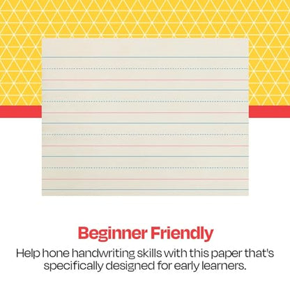 School Smart Zaner-Bloser Writing Paper, Handwriting Practice Lined Paper, Grade K Learning, 1-1/8 Inch Rule, 10-1/2 x 8 Inches, 500 Sheets (Pack of 10) - size: 10.5" x 8" (Pack of 10), style: 1-1/8 Inch Ruled
