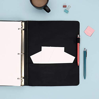 Blue Sky ProView Legacy Black 3 Ring Binder, Letter Size, 1", Textured Faux Leather Cover, Built-in Pockets, Holds 175 Sheets, 6-Pack (10504-C) - size: 1", style: 6 Binders