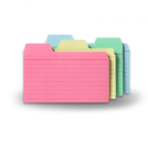 Find-It Tabbed Index Cards, 3 x 5 Inches, Assorted Colors, 48-Pack (FT07216) - color: Assorted, size: 3x5 48 PK, style: Cards Only