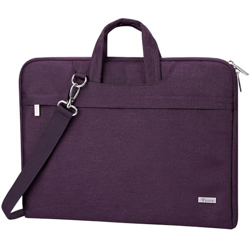 Voova Laptop Bag 15.6 Inch, Waterproof Computer Sleeve Carrying Case with Shoulder Straps & Handle Compatible with Macbook Air 15 M2/M3/M4, MacBook Pro 15/16, 15-16 Inch Hp Dell Lenovo, Dark Purple - color: Dark Purple, size: 14-15.6In & 2019 New Macbook