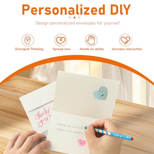 Guakicae 100 packs Cream Greeting Cards and Envelopes 4 x 6 Heavyweight Folded Off White Cardstock and A4 Envelopes Printable Self Seal for Wedding Invitations, Festival Blessing - color: Off White, size: 4x6-100pcs
