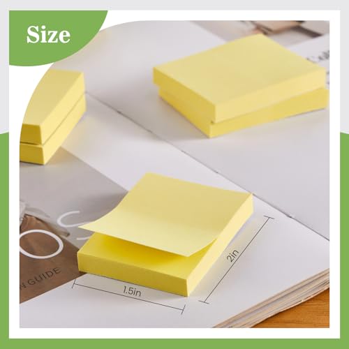 (40 Pads) Sticky Notes 1.5x2 in,Classic Yellow Post Self Stick Pad Its, Clean Removal Sticky Pads Bulk for Office, Home, School,Teachers, Meeting, Notebooks - color: Yellow