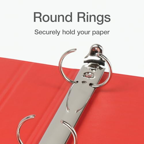 Oxford 1 Inch Binder, Durable 3 Ring 1 Inch with View Cover, XtraLife Hinge, Non-Stick PVC-Free, Red, 225-Sheet Capacity, Single Binder (1017671) - color: Red, size: 1 Inch