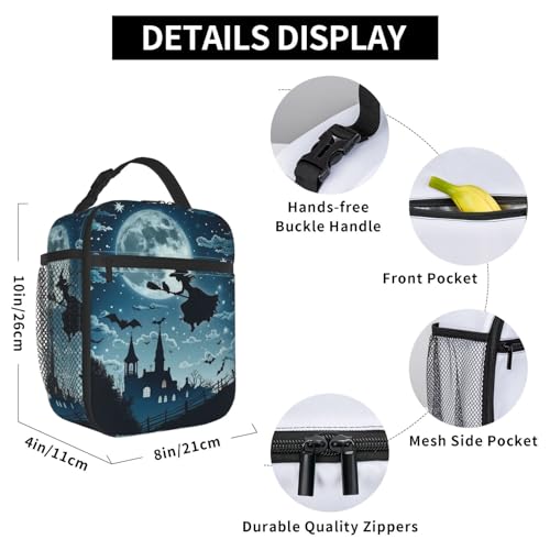 Insulated Lunch Box for Kids Boys Girls, Reusable Lunch Bag for School, Office, Work, Picnic, Travel, Witch Lunch Box - color: lunch box 117