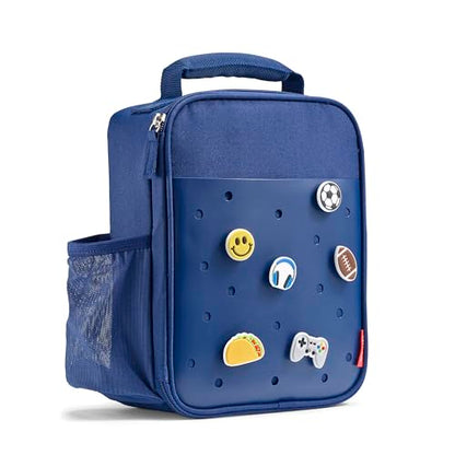 Fit & Fresh Lunch Box For Kids, Boys & Girls, School, Camp, Insulated Bag With Shoe Charm Slots For Personalization, Navy Blue - color: Navy Blue