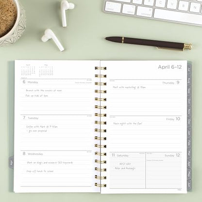 Mead Planner 2026-2027 Weekly & Monthly Academic 15-Month April-June, 5.5" x 8.5", Soft Grass (CAW42093) - color: Soft Grass, size: 5.5"W x 8.5"H, style: 2026-2027