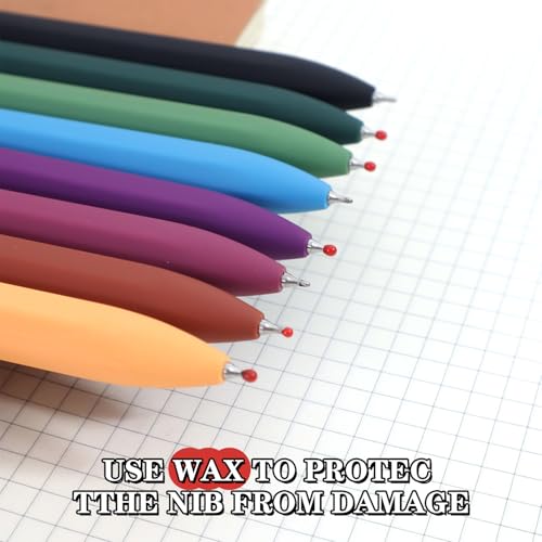 Piochoo Gel Pens, 8 Pack Fine Point Black Ink Smooth Writing Ink Pen, Retractable Quick Dry Aesthetic Cute Pens for Women Nurses School Office Supplies - color: Vivid ColorA
