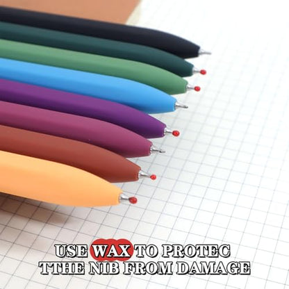 Piochoo Gel Pens, 8 Pack Fine Point Black Ink Smooth Writing Ink Pen, Retractable Quick Dry Aesthetic Cute Pens for Women Nurses School Office Supplies - color: Vivid ColorA