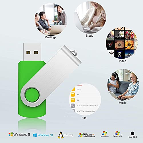 KOOTION 5 Pack 64GB USB 2.0 Flash Drive Thumb Drives - Mixed Color - color: Blue, Red, Green, Purple, Black, size: 64GB 2.0
