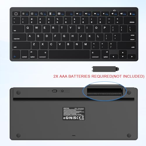 OMOTON Bluetooth Keyboard Compatible with iPad A16 11th 10th Generation, iPad 10.2 (9th/8th/7th), iPad Pro 13/12.9/11 inch, iPad Air/Mini, iPhone and More iOS Devices, Black - color: Black