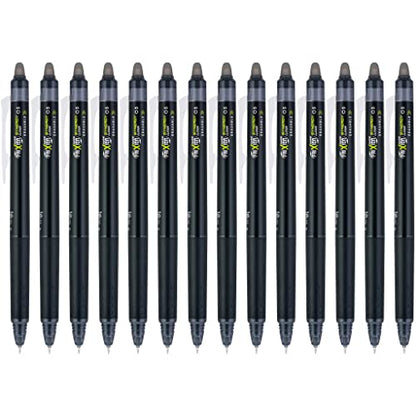 Pilot FriXion Synergy Clicker Erasable, Refillable, Retractable Gel Ink Pens, Extra Fine Point 0.5 mm, Pack of 14, Black, FriXion Erasable Pens 0.5 - Ideal for School & Office Writing - color: Black, size: 1 Count (Pack of 14)