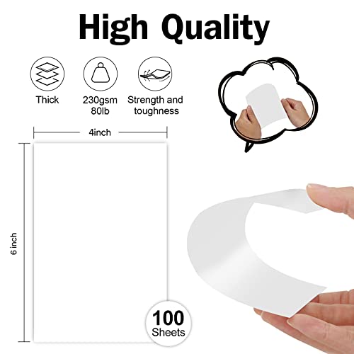 Goefun 100 Pack White Blank Index Cards 4x6 Thick Paper | Goefun 80lb Heavyweight CardStock Unlined Notecards for Post Cards, Photo Paper, Recipe Cards - color: white, size: 4x6