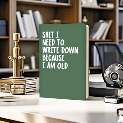 Leather Lined Journal I Need To Write Down Because I Am Old 200 Pages A5 Ruled Journals Notebooks, Funny Notebook Gifts for Women Men Grandpa Grandma, Gag Present for Boss Coworker (5.8 x 8.3) - color: Multi 1716