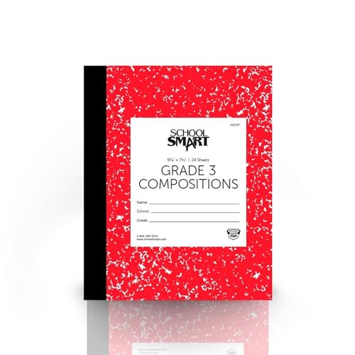 School Smart Skip-A-Line Ruled Composition Book, Grade 3, Red, 48 Pages - 085297 - size: 24 Sheets/48 Pages - Grade 3