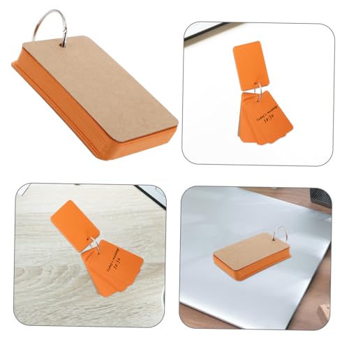 LALAFINA 50pcs Blank Paper Cards Study Flashcards Blank Index Cards Notebook Handdrawn Illustrations Ring Binder
