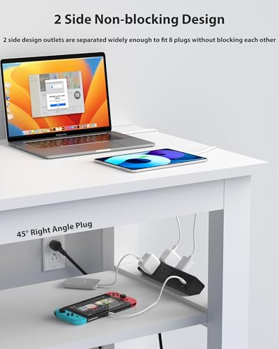Jgstkcity Desk Clamp Power Strip 40W USB C,8-Outlet,8 USB,10FT,Black | 40W Fast Charging Station,4 USB-C,4 USB-A,Furniture Nightstand Edge Mount Surge Protector, Fits 1.9" Tabletop Edge - color: Black, size: 10FT Length