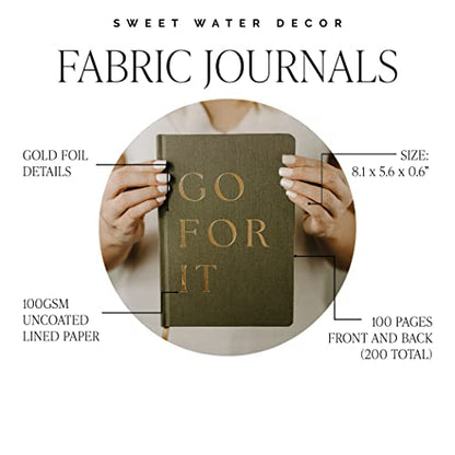 Sweet Water Decor Dream Plan Do Motivational Journal - Grey Fabric Journal with Rose Gold Details and Ribbon Bookmark - Motivational Notebook Inspirational Lined Journal for Work and School - style: Dream Plan Do