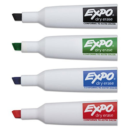 EXPO 1944728 Magnetic Dry Erase Marker Chisel Tip Assorted 4/Pack
