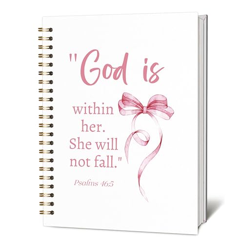 KIDEAR Christian Journal for Women, Prayer Notebook for Bible Study Notes,Cute Pink Bow Faith Journal,Coquette Preppy Christian Gifts for Teen Girls,Church Note Bible Study Supplies - A03 - color: color_03