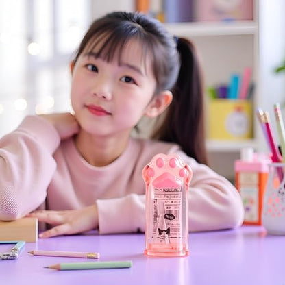 Pink Cute Cat Paw Pencil Sharpener Kawaii School Supplies Student Prize Kids Gift Kawaii Pencil Sharpener Cat Schools Supplies for Girls Cat Lovers Office School Home Writing and Correction Supplies