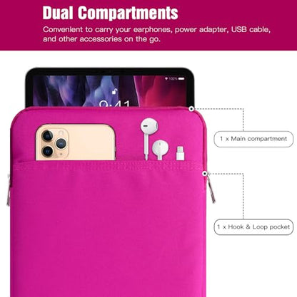 TiMOVO 9-11" Tablet Sleeve Bag, Plum | Fit iPad 11" A16 2025 / 10.9"/10.2" / Air 11" 5/4 Gen / Galaxy Tab A9+/A11Plus 11", Fit Smart Keyboard - color: Fuchsia, size: 9-11 Inch