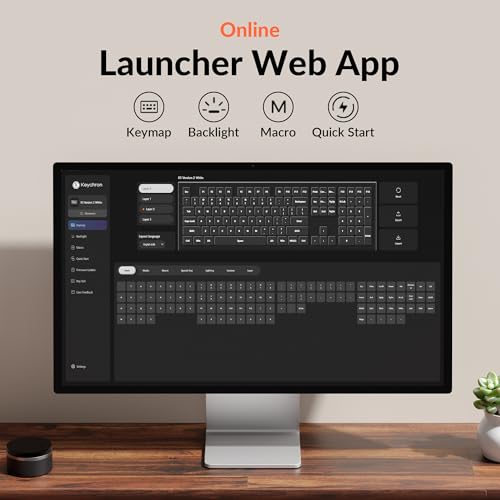 Keychron K5 Version 2 Wireless Bluetooth 5.2 Mechanical Keyboard, Low Profile Milk POM Switch Full-Size 100% Layout QMK Programmable, White Backlit with Shine-Through Keycaps for Mac Windows Linux - color: Brown Switch