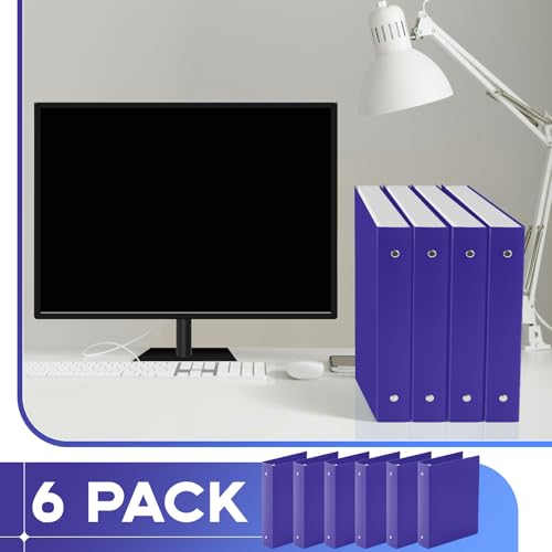 Henoyso 6 Pcs Plastic 1.5 Inch Mini 3 Ring Binders Fits 5.5" x 8.5" Paper, Holds(Capacity 280 Sheets), Flexible Three Round Rings Small Purple A5 Binders Bulk for School, Office Use, Photo Album - color: Purple, size: 1.5 Inch