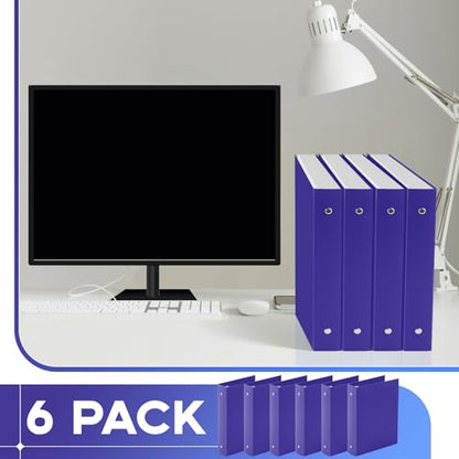 Henoyso 6 Pcs Plastic 1.5 Inch Mini 3 Ring Binders Fits 5.5" x 8.5" Paper, Holds(Capacity 280 Sheets), Flexible Three Round Rings Small Purple A5 Binders Bulk for School, Office Use, Photo Album - color: Purple, size: 1.5 Inch