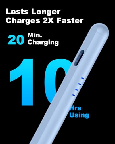 Stylus Pen for iPad 2018-2026, 2X Fast Charge Active Pencil with Palm Rejection, Compatible with Apple iPad 11(A16)/10/9/8/7/6, i-Pad Pro M4/12.9"/11", Air M3/M2/5/4/3, Mini 6/5-Gradient Blue - color: Gradient Blue