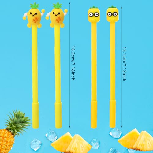 30 Pcs Cute Pineapple Gel Ink Pens, Fruit 0.5 mm Black Ink Cool Novelty Writing Pens f for Ournaling, Writing, Note-Taking, Teacher Student School Party Office Home Supplies (Cute Pineapple) - style: Cute Pineapple