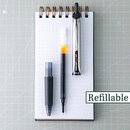 Pilot Precise V5 RT Refillable & Retractable Rollerball Pens, Extra Fine Point Pens 0.5 mm, Black, Pack of 6 - Ideal for School, Journaling & Office Writing - size: 6 Count (Pack of 1)
