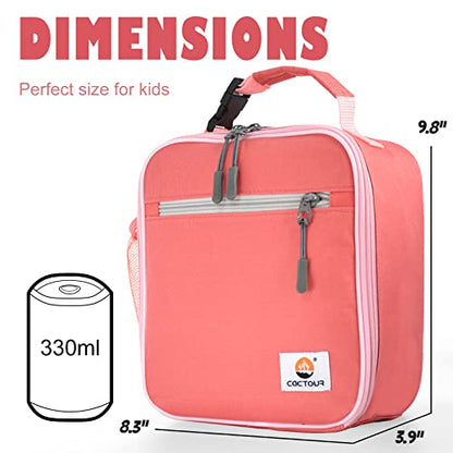CaCTOUR Lunch Box Kids,Premium Insulated Lunch Bag for Girls Boys,Soft Bag Mini Cooler Back to School Thermal Reusable Lunch Bag for Work School Picnic -Red - color: B-Red