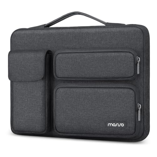 MOSISO 360 Protective Laptop Case 13.3 inch, 13-13.3 inch Laptop Sleeve | Compatible with MacBook Air/Pro 13 / Pro 14, HP Dell ASUS Lenovo,Side Open Bag with 2 Raised&1 Flapover Pockets,Charcoal Gray - color: Charcoal Gray, size: 13.3 inch