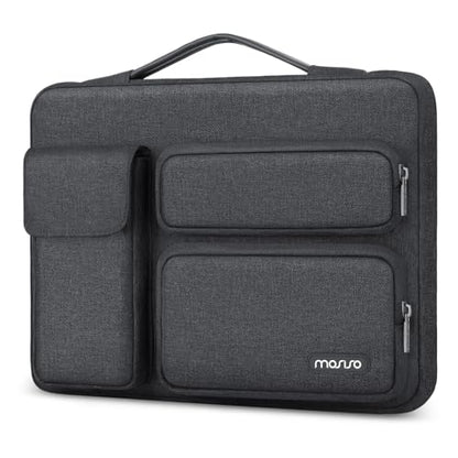 MOSISO 360 Protective Laptop Case 13.3 inch, 13-13.3 inch Laptop Sleeve | Compatible with MacBook Air/Pro 13 / Pro 14, HP Dell ASUS Lenovo,Side Open Bag with 2 Raised&1 Flapover Pockets,Charcoal Gray - color: Charcoal Gray, size: 13.3 inch